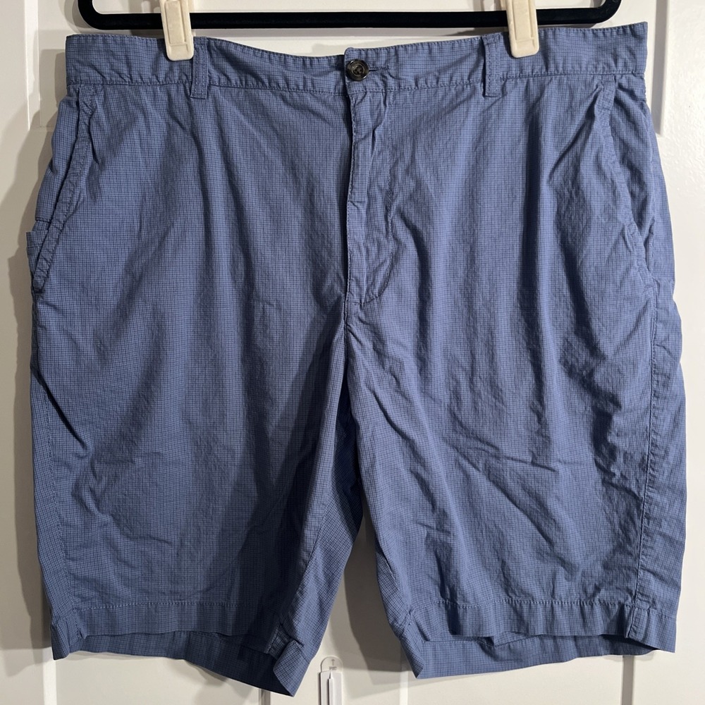 Joseph Abboud Men’s Chino Shorts Blue Checkered Size 38 Cotton Spandex